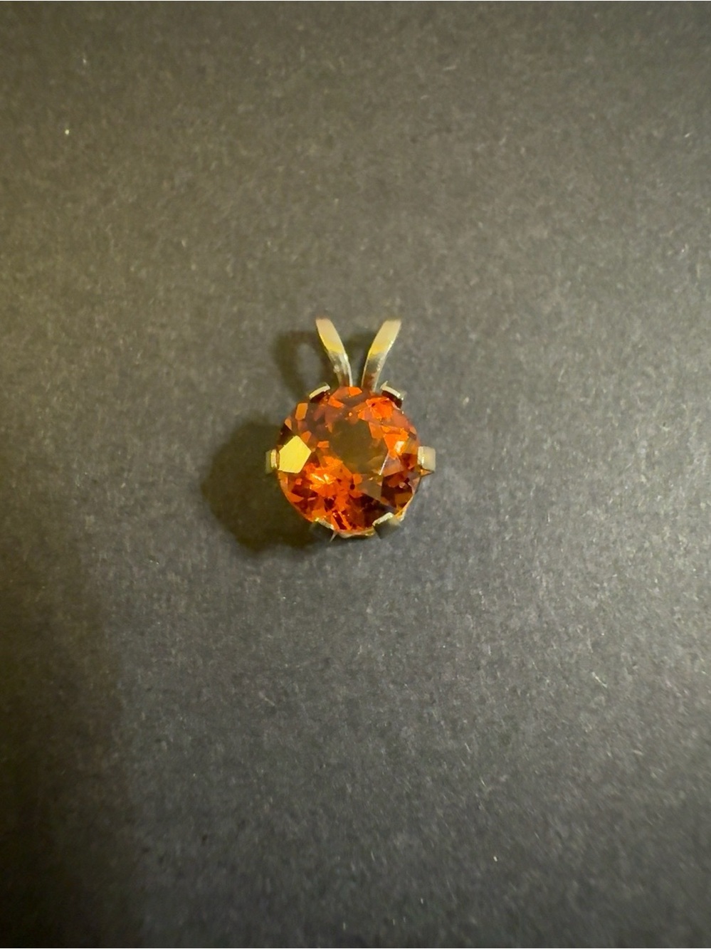 14k Gold 6mm Round Light Madeira Topaz Pendant